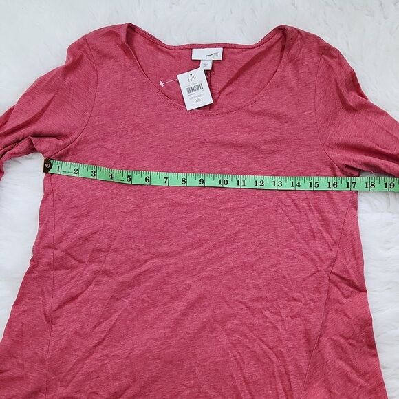 J. Jill -504 - NWT Soft‎ Ruby Heathered Tunic Top Long Sleeves Extra Small - Picture 7 of 8